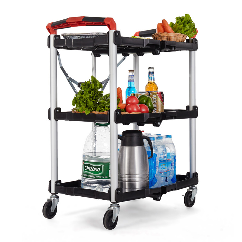 Wholesale 3 Tiers Plastic Restaurant Servicing Cart with Four wheels ...