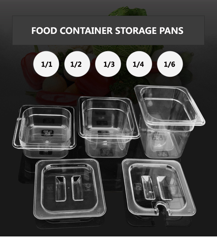 Safe PC Food Storage Container 100 Degree Temperature Pan Container To