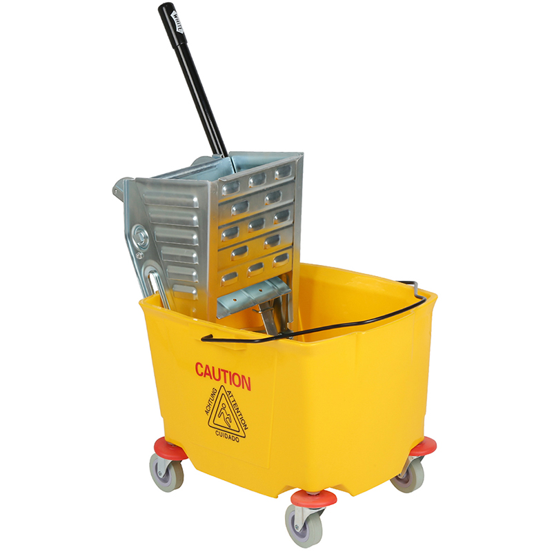 Mop Bucket With Iron Wringer on Wheels Cheap Floor Cleaning Water Mop