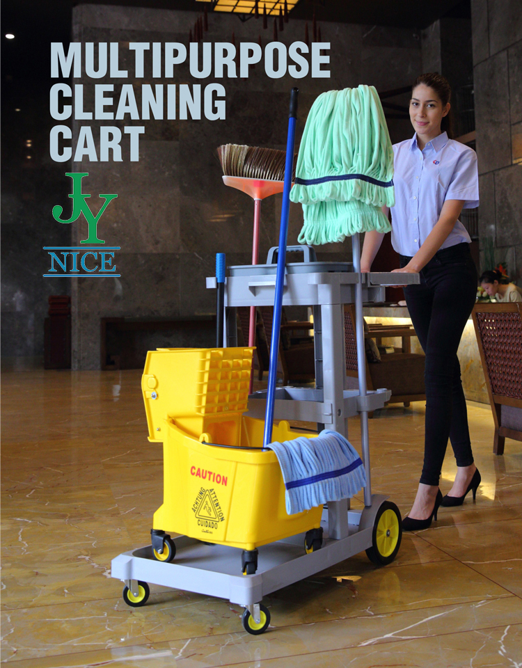 Factory Hospital Corridor Janitor Cart with Mop Bucket Buy cleaning